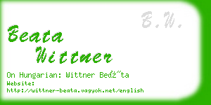 beata wittner business card